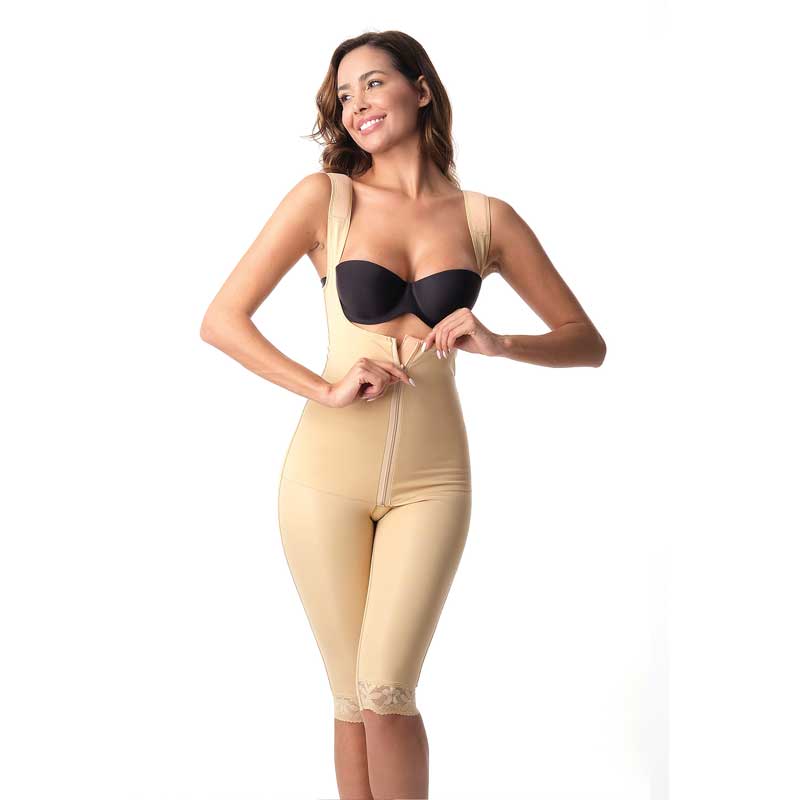 Liposuction Corset With Closed Back Zipper Above The Knee